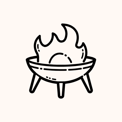 Brasero allumé créant une ambiance chaleureuse lors d’un événement