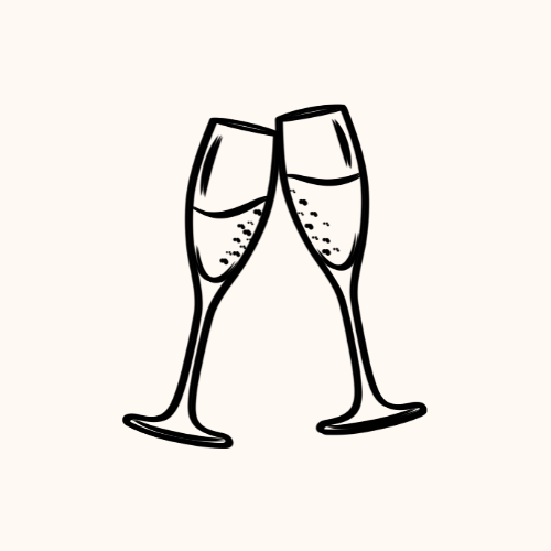 Deux verres de champagne qui s’entrechoquent pour trinquer à la santé